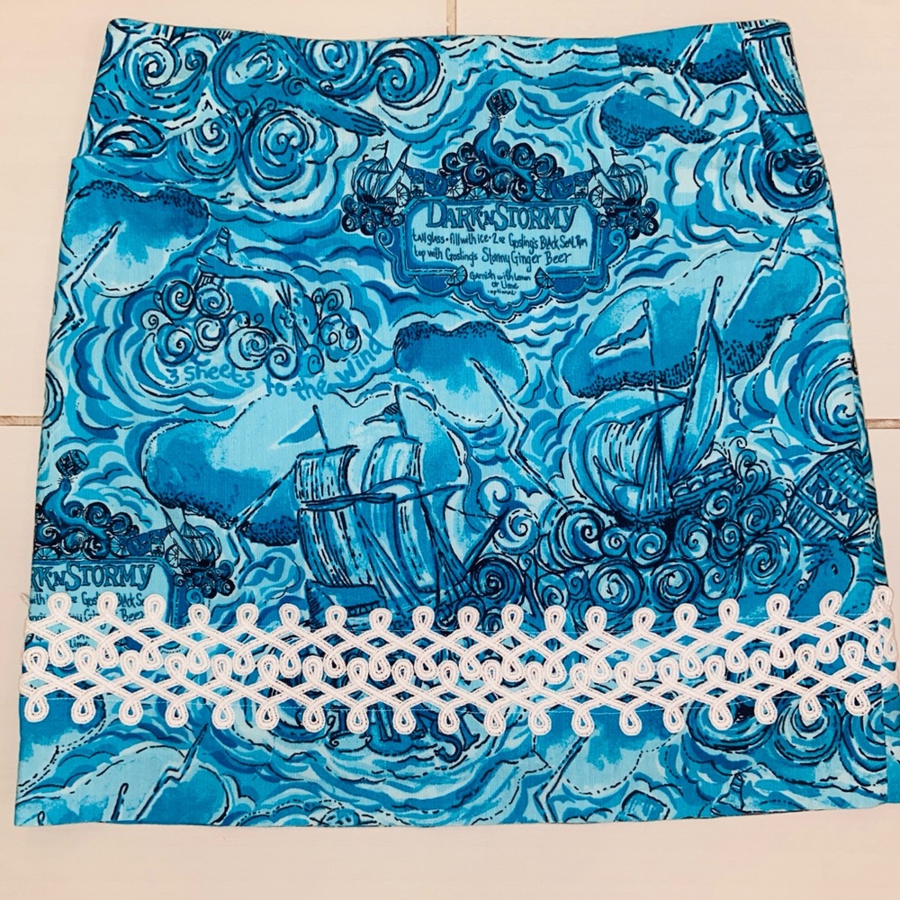 Lilly Pulitzer Dark N Stormy Roslyn skirt